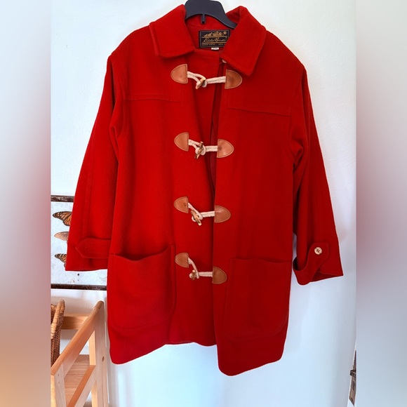 Eddie Bauer Jackets & Blazers - Eddie Bauer Red Duffle Toggle Coat | Heritage | Medium